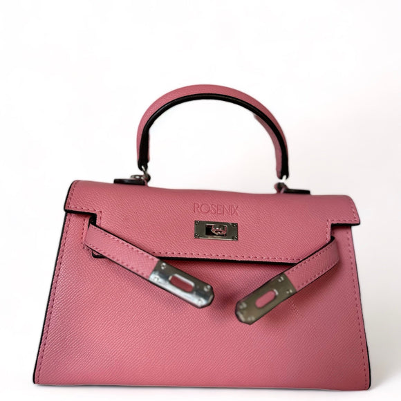 Pink Mini Leah Vegan Leather Purse - Rosenix