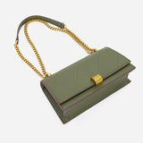 Carol Rhombus Chain Vegan Leather Purse: Green - Rosenix