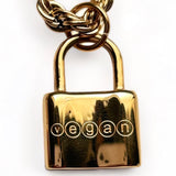 Padlock pendant vegan pride gold chain necklace - Rosenix