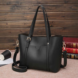 Alexa Vegan Leather Office Bag: Black - Rosenix