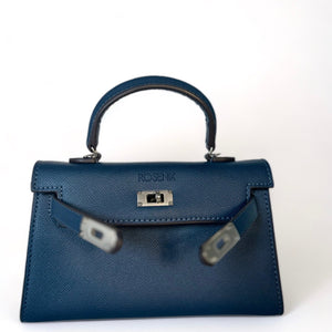 Blue Mini Leah Vegan Leather Purse - Rosenix