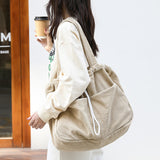 Vivi Corduroy Drawstring Large Tote